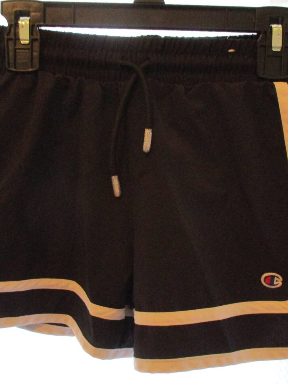 Champion Girls Black with White Trim Lined Athletic Running Shorts Size L 10/12
